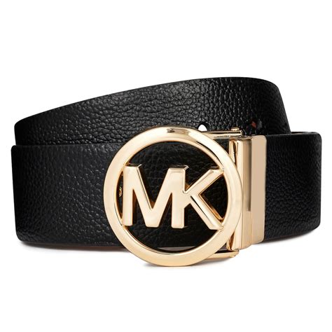 michael kors leather logo-buckle belt - black - belts|michael kors reversible leather belt.